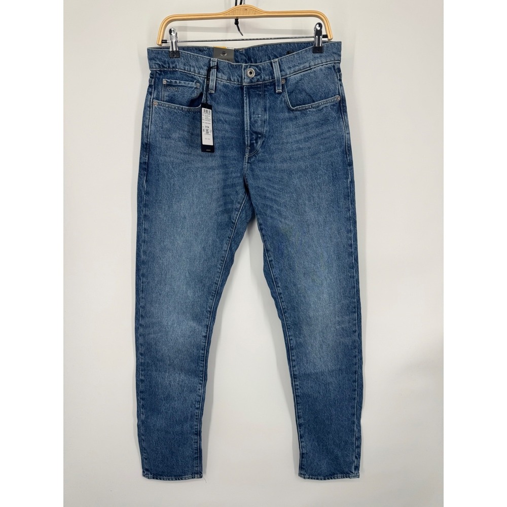NWT Raw G-Star Jeans Men 31x34 Blue Faded Harbor Regular Tapered Zip Fly Casual